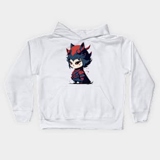 Samurai Cat, Anime Design Kids Hoodie